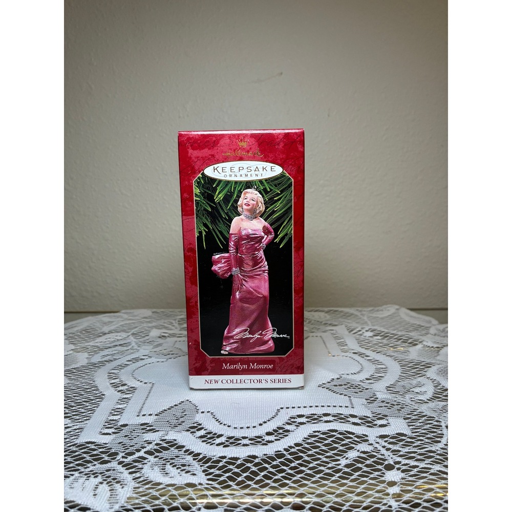1997 Hallmark Marilyn Monroe Series Christmas Ornament Pink Gown in Box